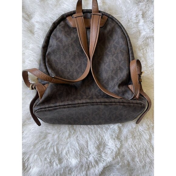 Michael Kors Leather Studded Monogram Backpack - Picture 9 of 11